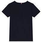 Boys Navy Blue  Logo T-Shirt, 2, hi-res