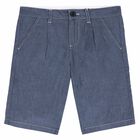 Boys Blue Cotton Shorts, 1, hi-res