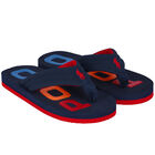 Boys Navy Blue Logo Flip-Flops, 1, hi-res