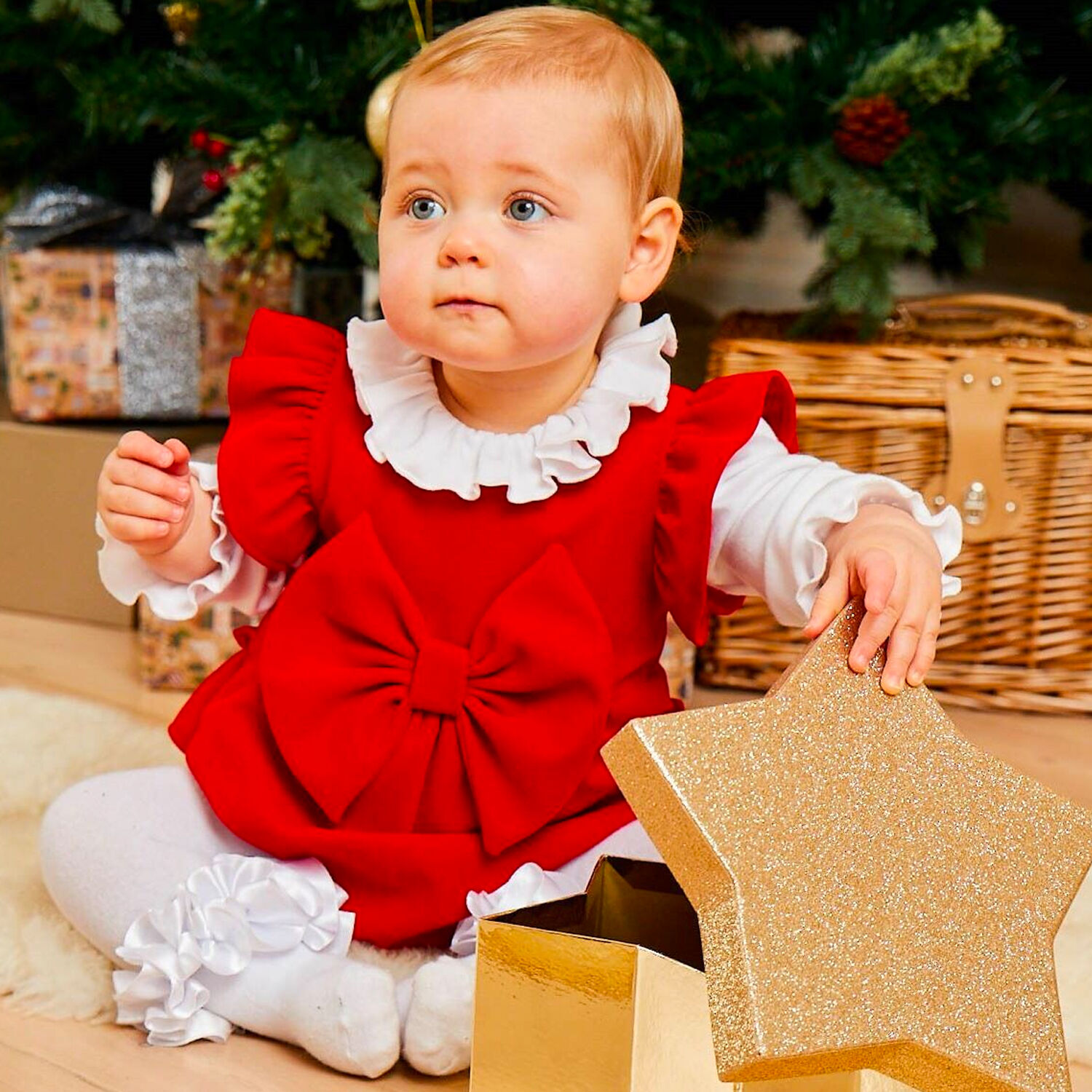 جوارب بنات بطيات باللون الأبيض, 1, hi-res