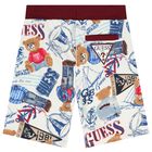Boys White Logo Shorts, 1, hi-res