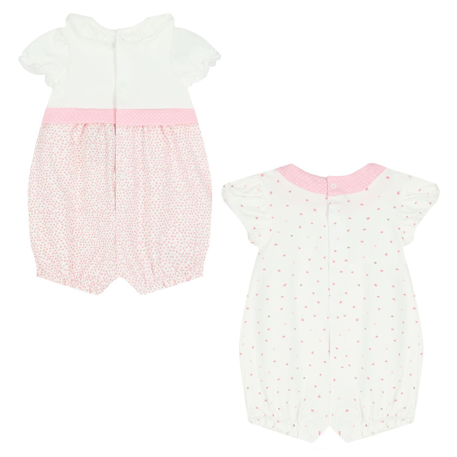 Baby Girls Pink & White Rompers ( 2-Pack ), 1, hi-res image number null