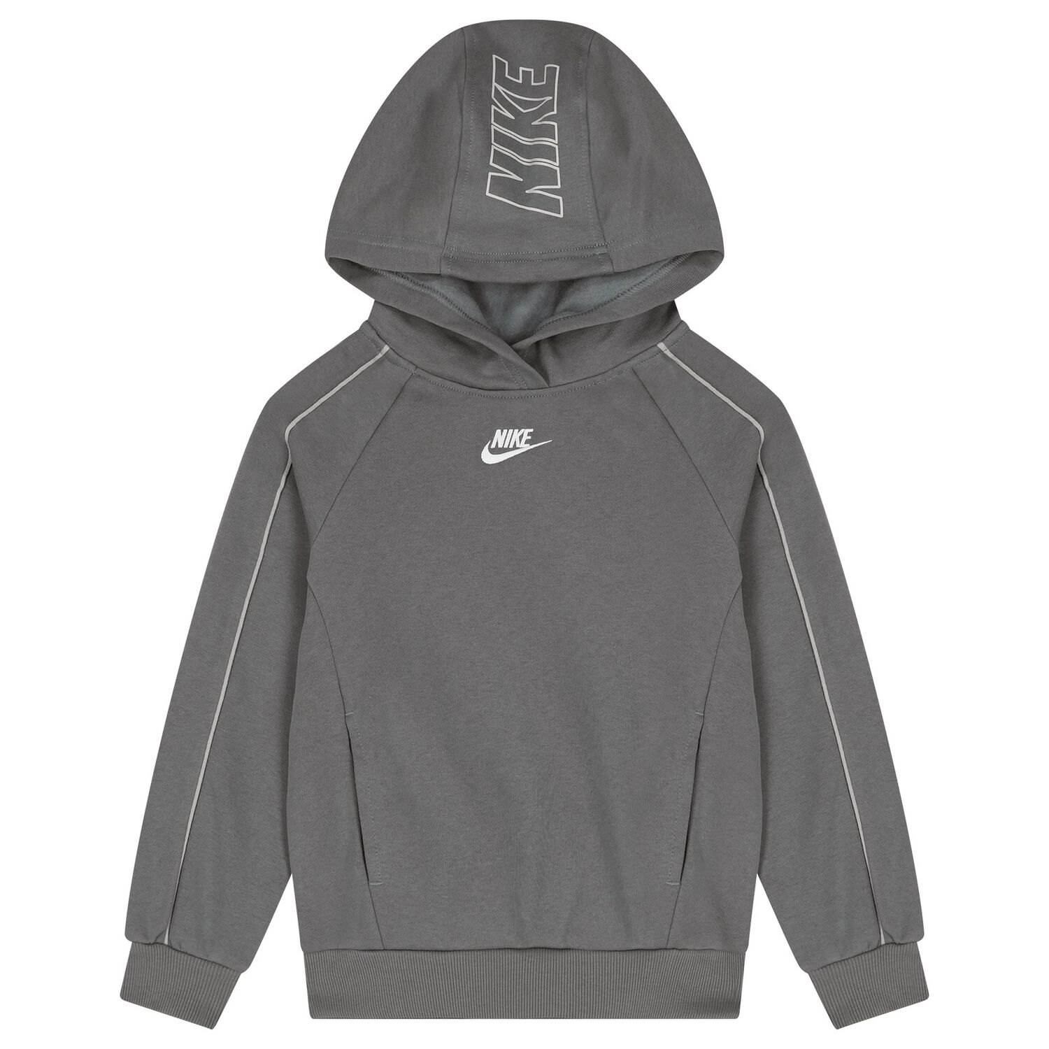 Boys Beige Swoosh Logo Tracksuit, 3, hi-res