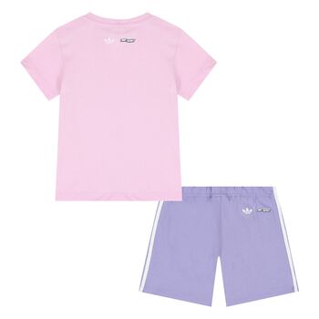 Younger Girls Pink & Purple Care Bears Shorts Set