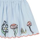 Girls Blue Flower Skirt, 1, hi-res