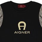 Girls Black & Gold Logo Dress, 1, hi-res