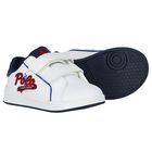 حذاء أولاد رياضي بالشعار باللون الأبيض, 1, hi-res