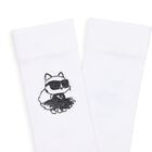 Girls White Choupette Logo Socks, 1, hi-res