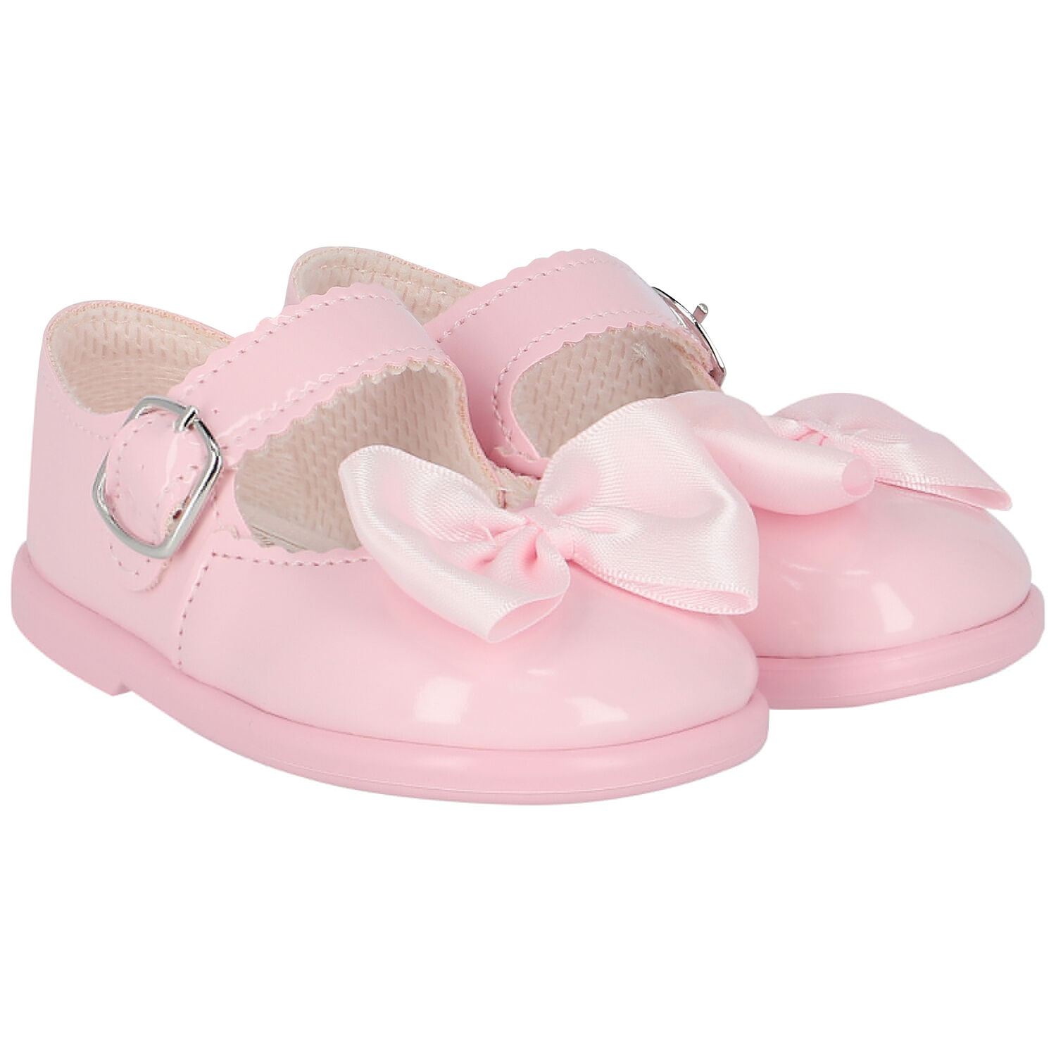 Baby Girls Pink Leather Pre Walker Shoes, 1, hi-res image number null
