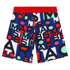 Boys Red & Blue Logo Shorts, 1, hi-res