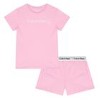 Girls Pink Logo Pyjamas, 1, hi-res