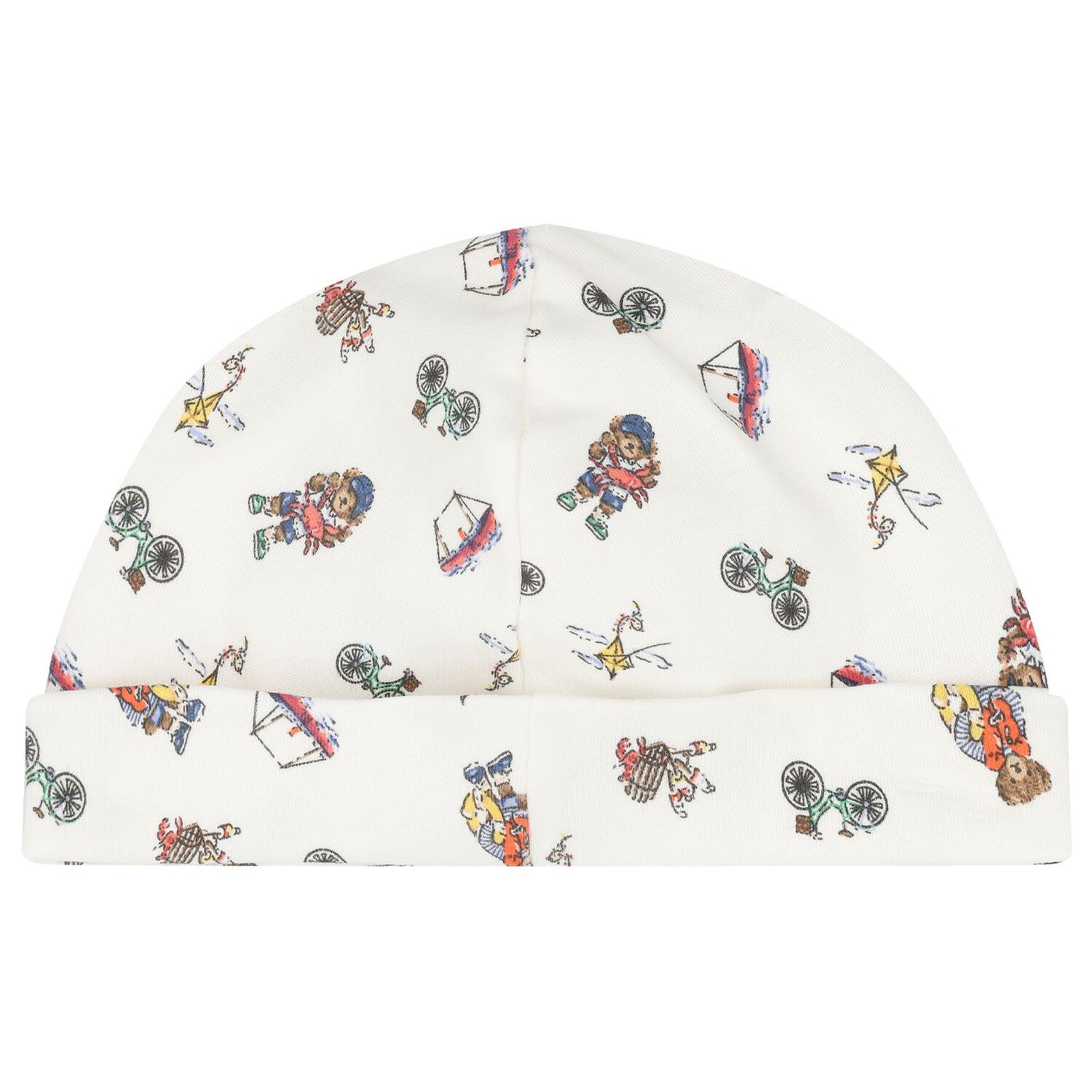 طقم ملابس القطن باللون  العاجي على شكل دب مرح, 1, hi-res