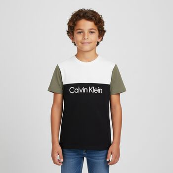 Boys White & Black Logo T-Shirt