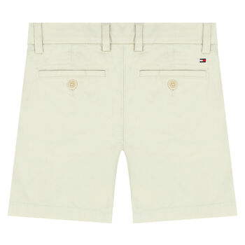 Boys Beige Logo Chino Shorts