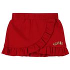 Younger Girls White & Red Skirt Set, 1, hi-res
