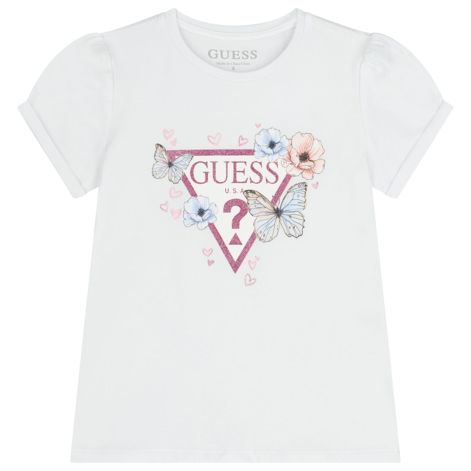 طقم تنورة مزين بالزهور باللون الوردي للبنات, 1, hi-res