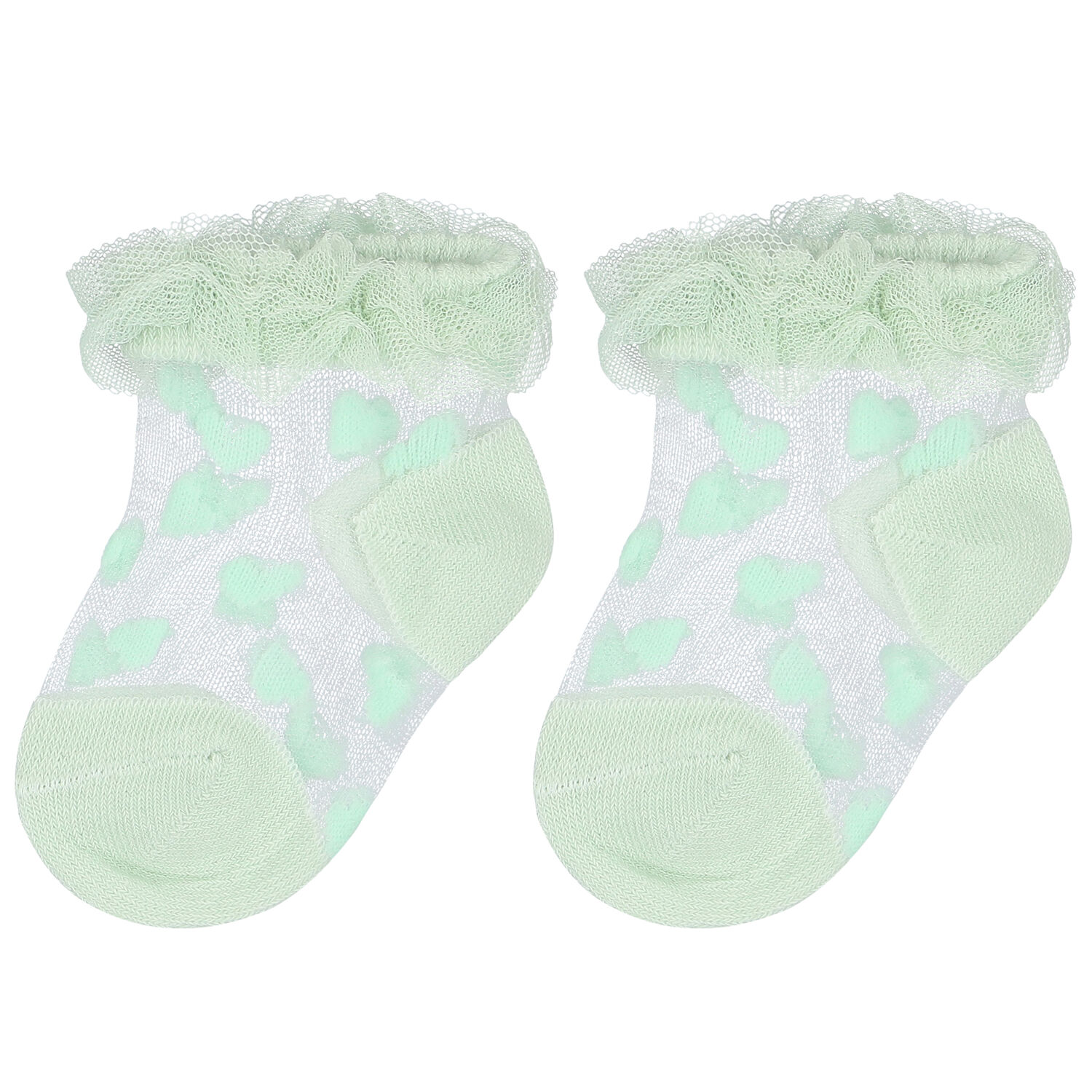 Baby Girls Aqua Tulle Socks , 2, hi-res image number null
