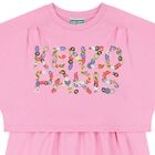 Girls Pink Logo Dress, 1, hi-res