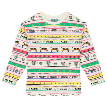 Girls Multi-Coloured Striped T-Shirt