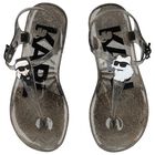 صندل بنات بطبعة كارل والشوبيت باللون الأسود, 1, hi-res