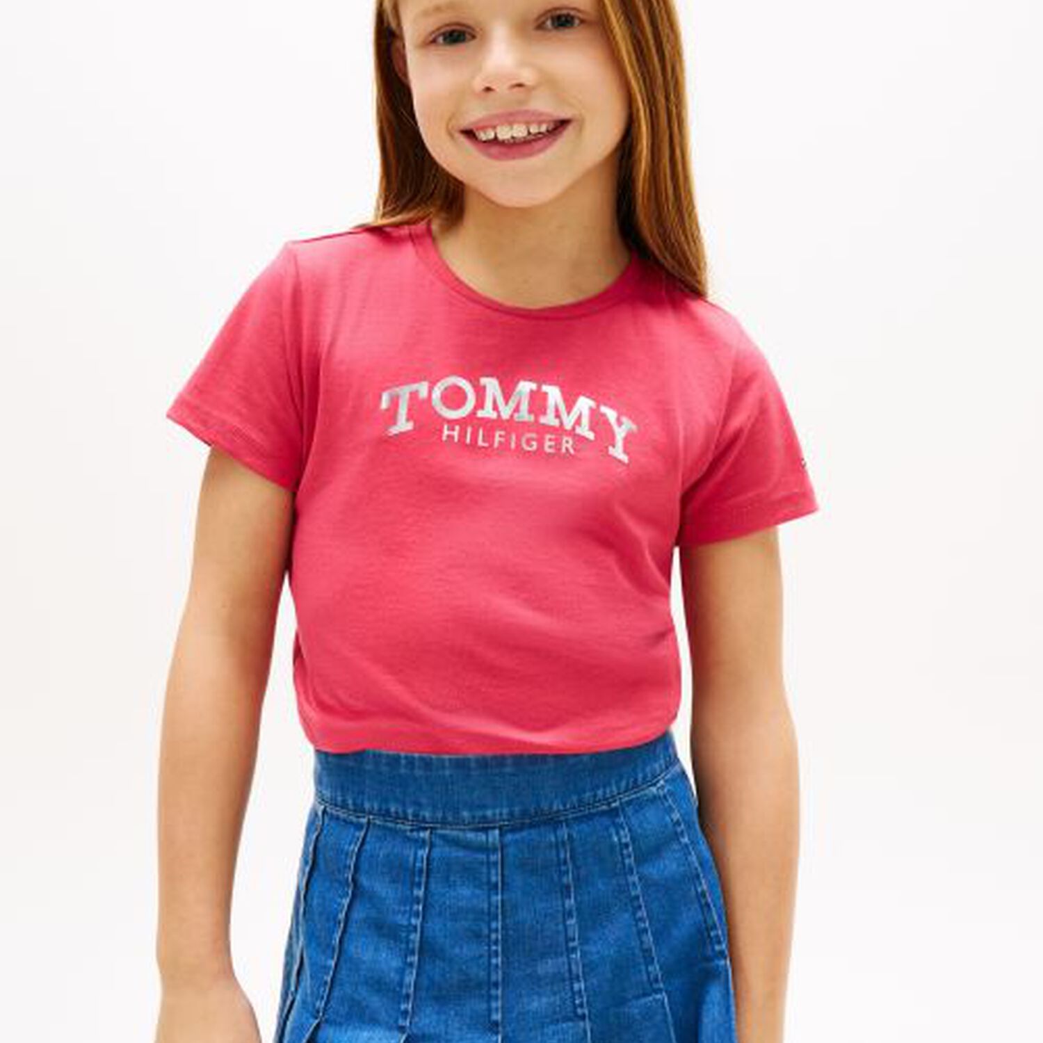 تيشيرت بنات بالشعار باللون الوردى , 2, hi-res