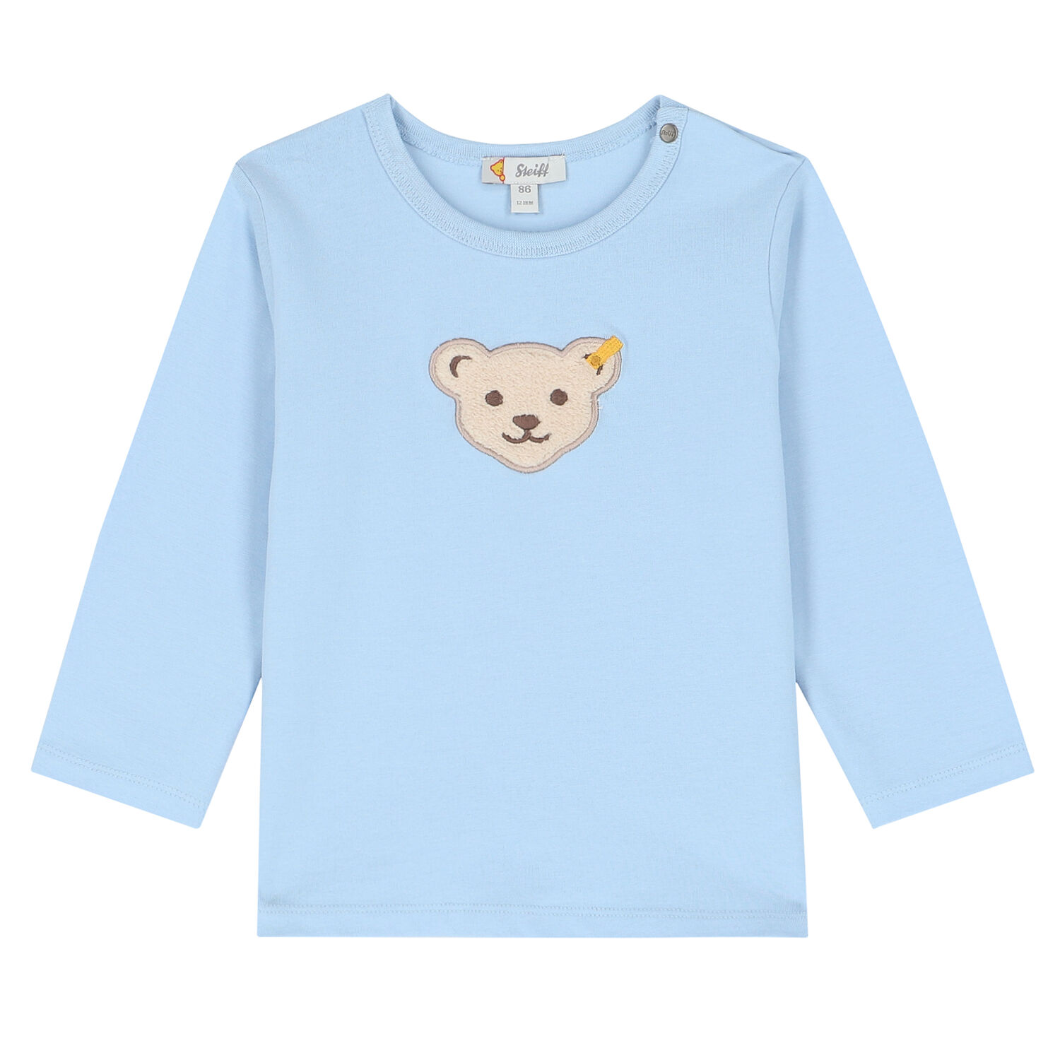 Baby Boys Blue Teddy Long Sleeve Top, 2, hi-res