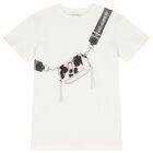 فستان بنات  بالشعار باللون الأبيض, 2, hi-res