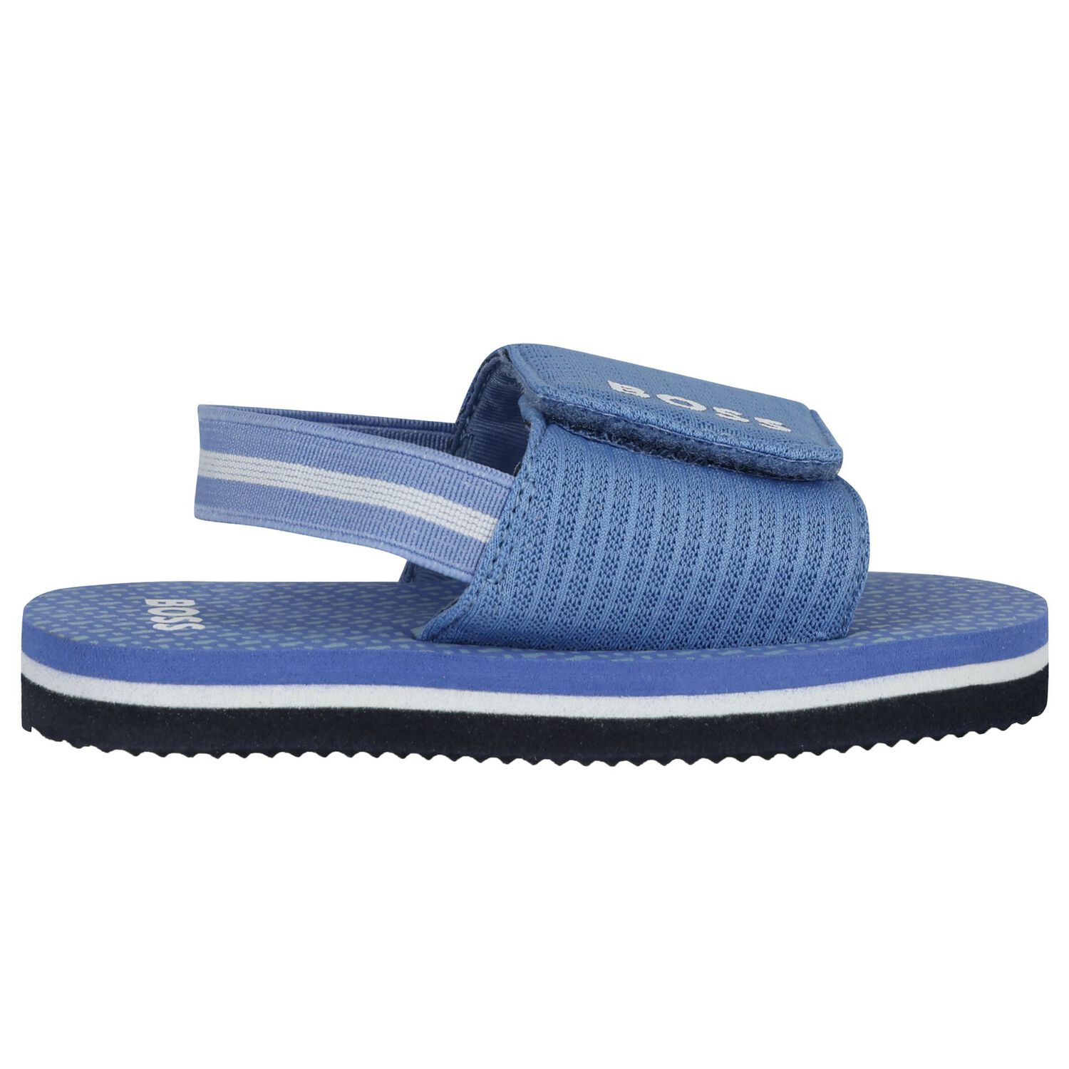 Boys Blue Logo Sandals, 2, hi-res