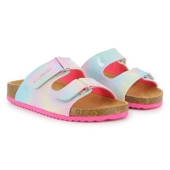 صندل باللون الأزرق مزين للبنات