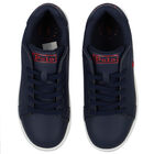 Boys Navy Blue Logo Trainers, 1, hi-res