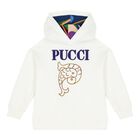 سويت شيرت بنات بالشعار باللون العاجي  , 1, hi-res