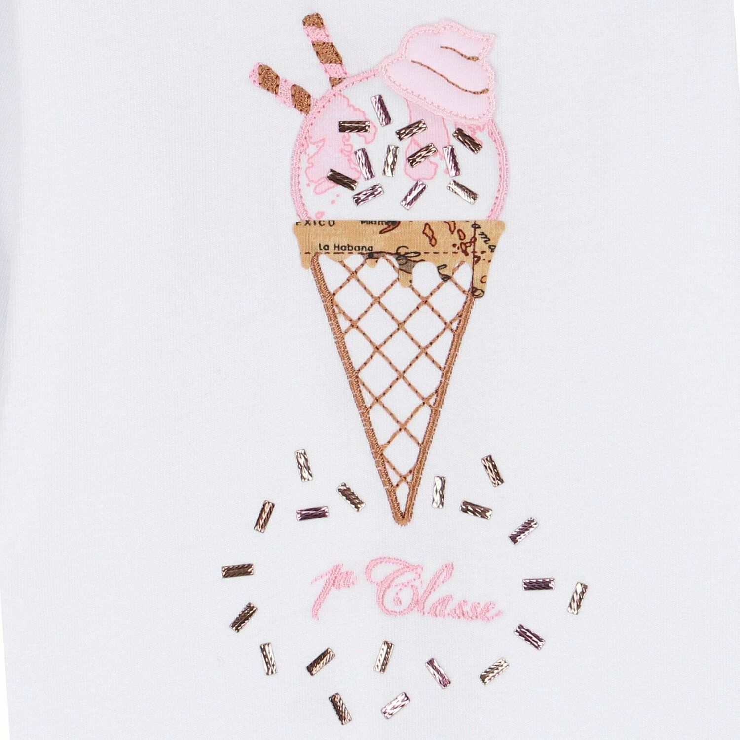 افرول بطبعة خريطة باللون الابيض والزهرى للبنات, 1, hi-res