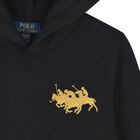 Boys Black Logo Hooded Top , 1, hi-res