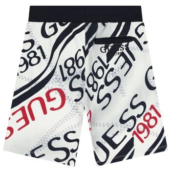 Boys White Logo Shorts