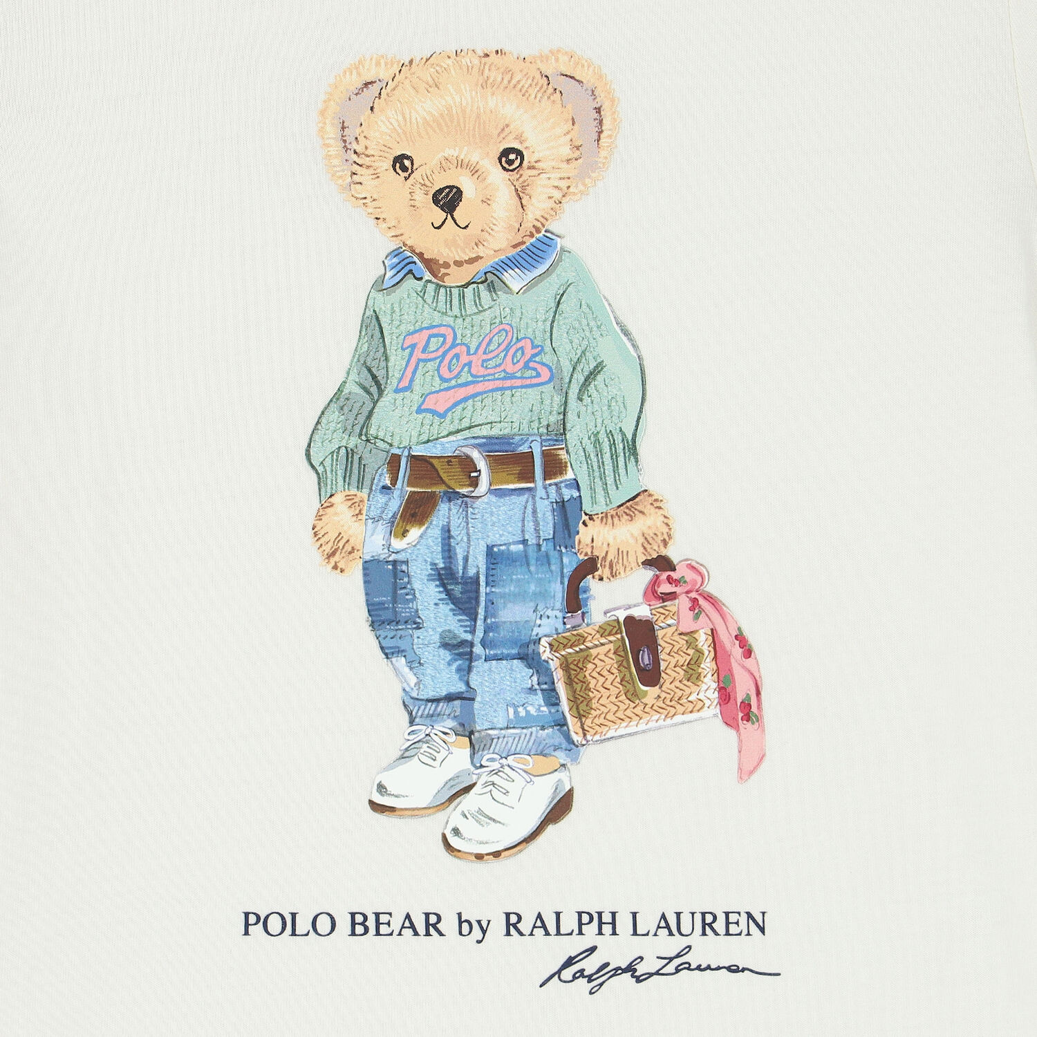 Girls White Bear Logo T-Shirt, 1, hi-res