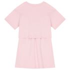 Girls Pink Logo Dress, 2, hi-res
