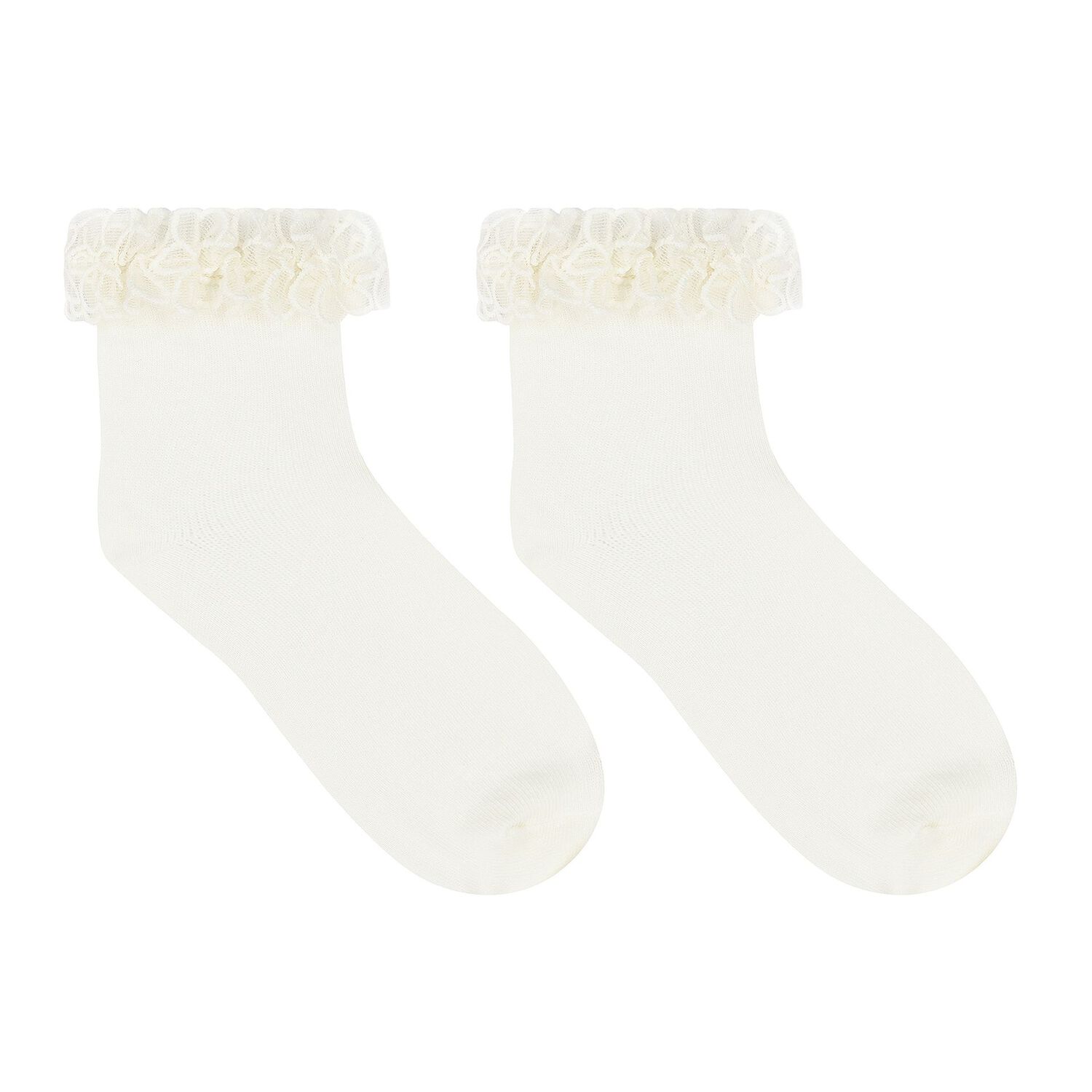 Girls Ivory & Gold Socks (2 Pack), 2, hi-res image number null