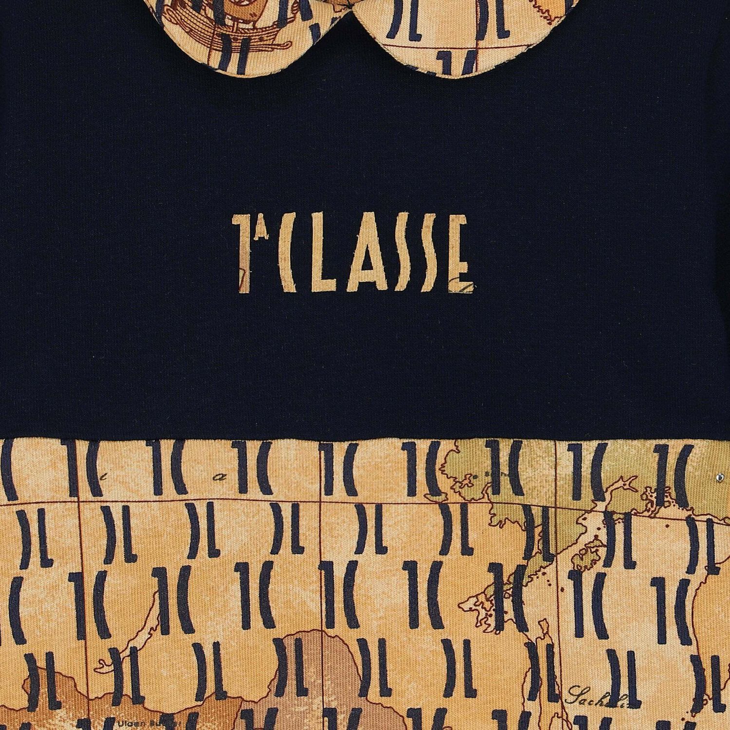 افرول بطبعة خريطة باللون الكحلى والبيج للاولاد, 1, hi-res