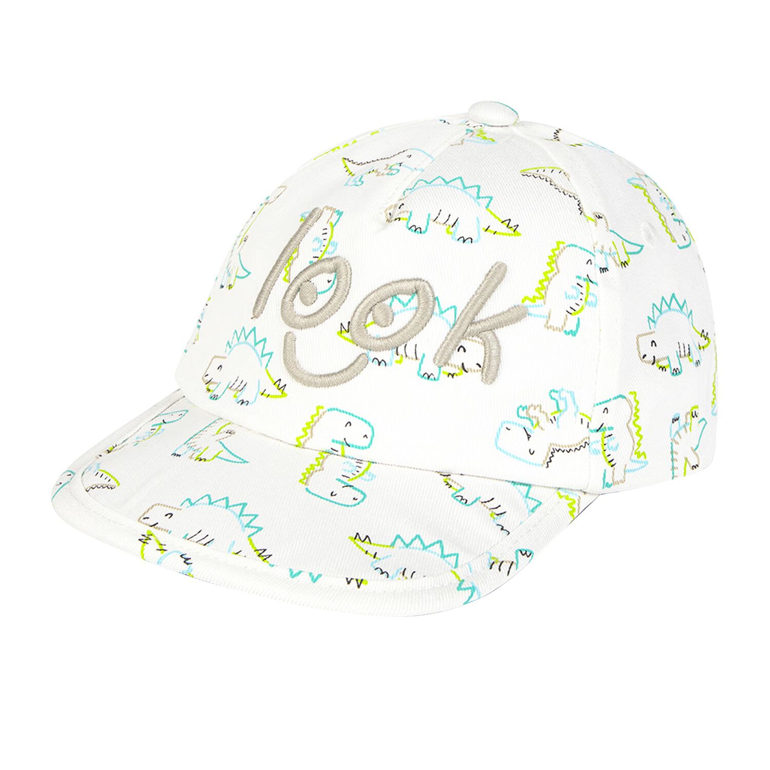 Younger Boys White Dinosaur Cap, 1, hi-res image number null