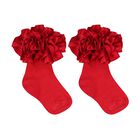 Baby Girls Red Ruffled Socks, 4, hi-res