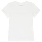 Girls White Logo T-Shirt, 1, hi-res