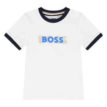 Younger Boys White Logo T-Shirt