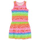 Girls Multi-Coloured Hearts Dress, 1, hi-res