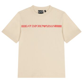 Boys Beige Logo T-Shirt