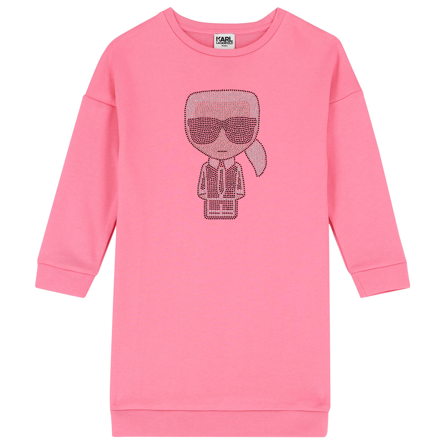 Girls Pink Jumper Dress, 2, hi-res