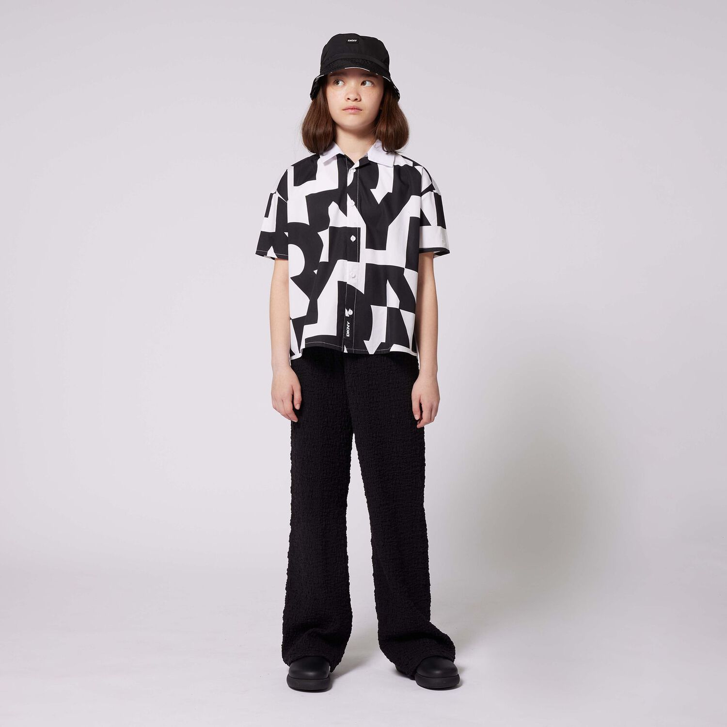 بنطلون بنات بالشعار باللون الأسود, 1, hi-res image number null