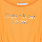 توب بالشعارباللون البرتقالي للبنات, 1, hi-res