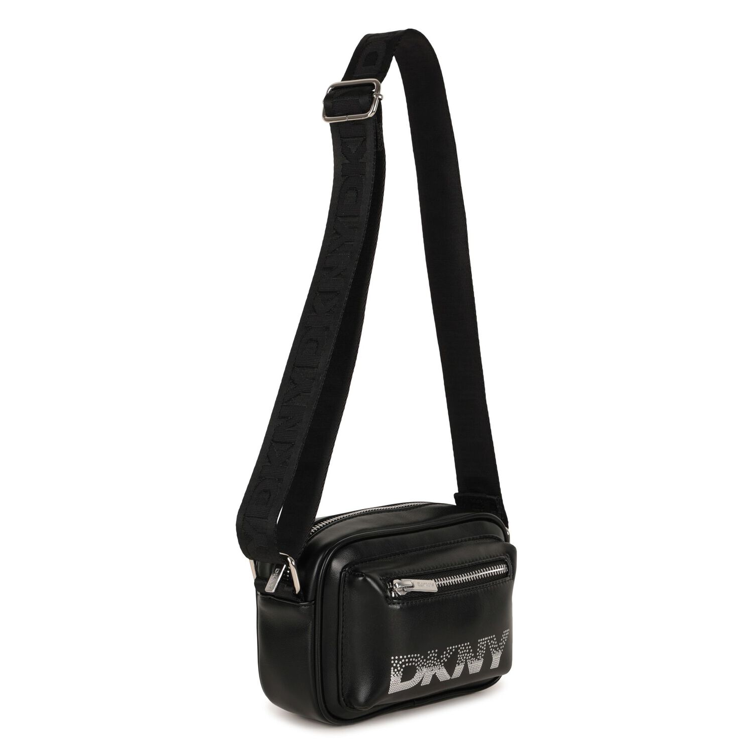 Girls Black Logo Bag, 2, hi-res