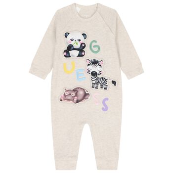 Baby Boys Ivory Logo Romper