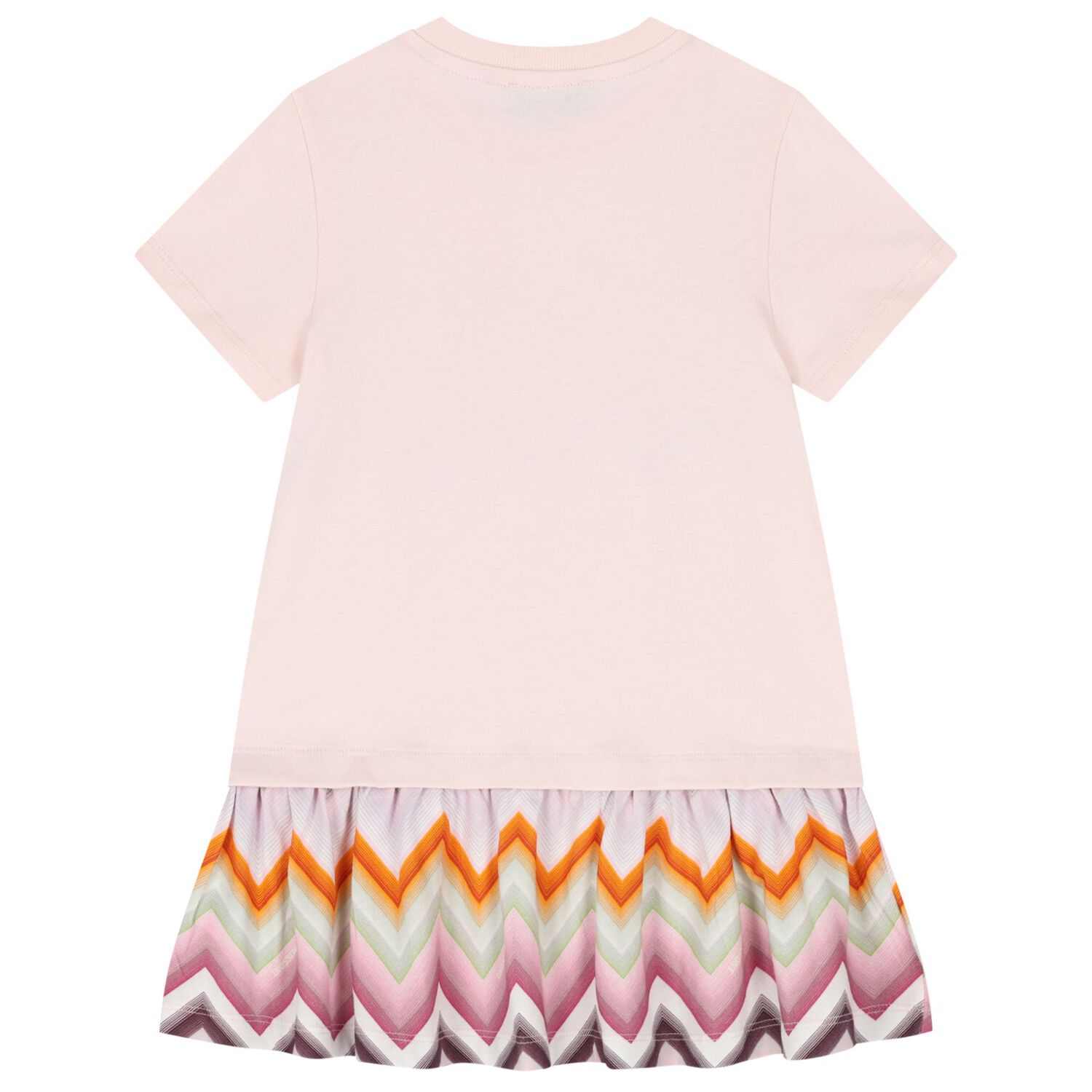 Girls Pink Zig Zag Logo Dress, 2, hi-res
